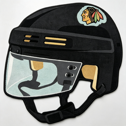 Chicago Blackhawks Helmet Rug